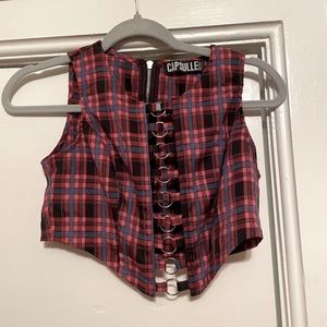 Plaid O Ring Capsulle Crop Top